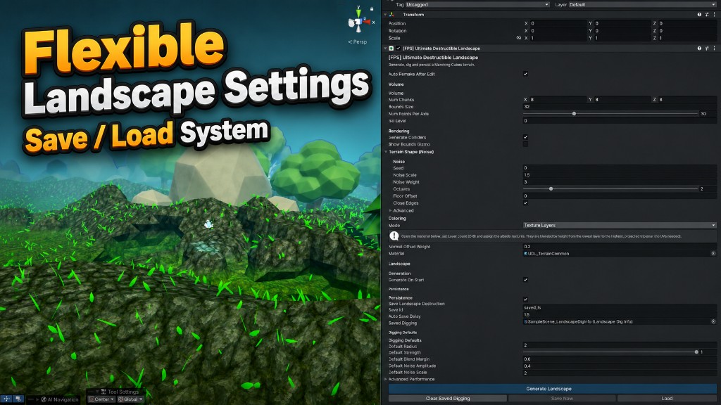 Flexible settings and save/load system