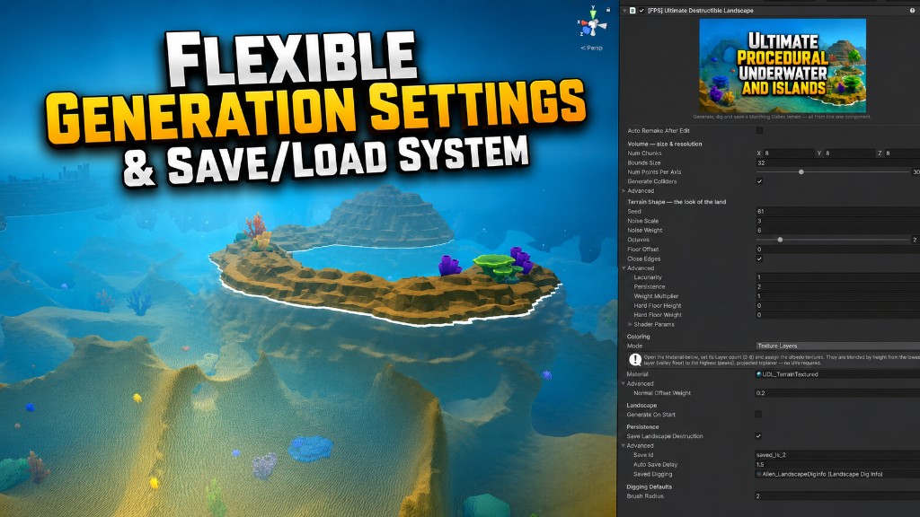 Flexible generation settings and save/load system